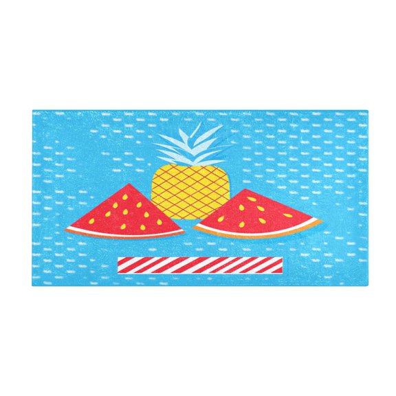 Summer Fruits 39x20" Bath Mat Carpet, Absorbent and Non-Slip for Kitchen or Bathroom, Quick-Drying