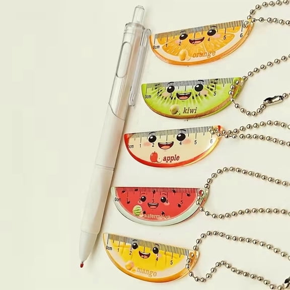 Summer Fruits Acrylic Ruler Cute Watermelon Kiwi Orange Transparent Measuring Tool