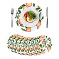 thumbnail image 1 of Summer Fruits Round Placemats Set of 8 for Dinning Tables,Heat-proof Braided Table Mats 15 Inch,Spring Orange Peach Green Botanical Washable Place Mat for Kitchen Restaurant Party Decor Table Setting, 1 of 9