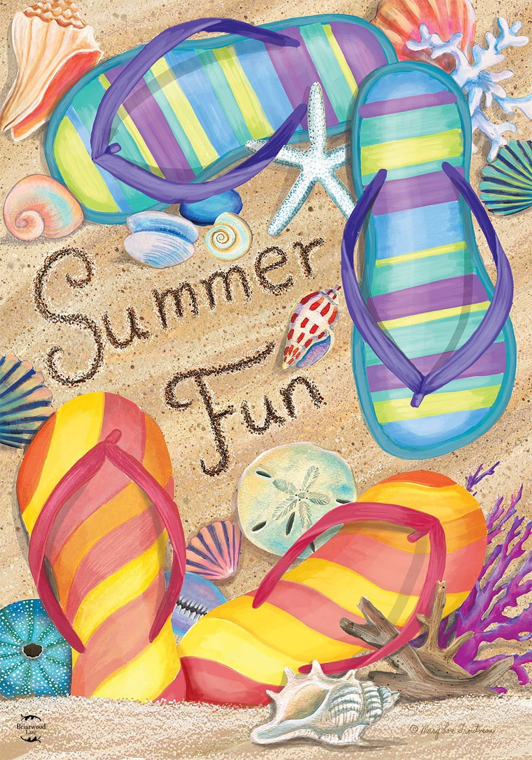 Colorful Summer Fun Outdoor Garden Flag 18x12.5