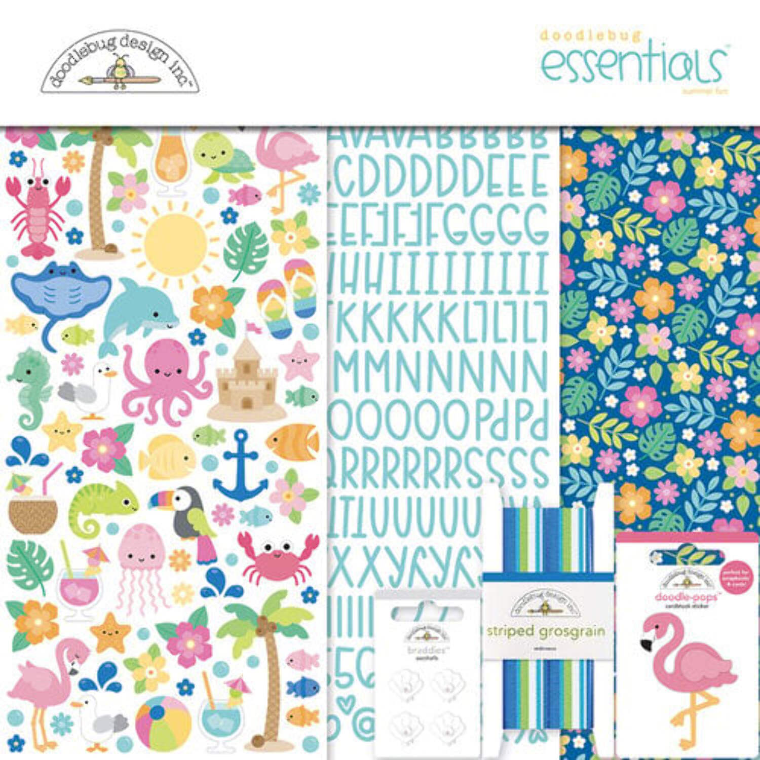 Doodlebug Essentials Page Kit 12"X12"-Summer Fun