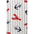 thumbnail image 1 of Summer Fun Lobsters & Anchors on Wavy Line Stripes Vinyl Flannel Backed Tablecloth 52'' x 52'' Square, 1 of 1