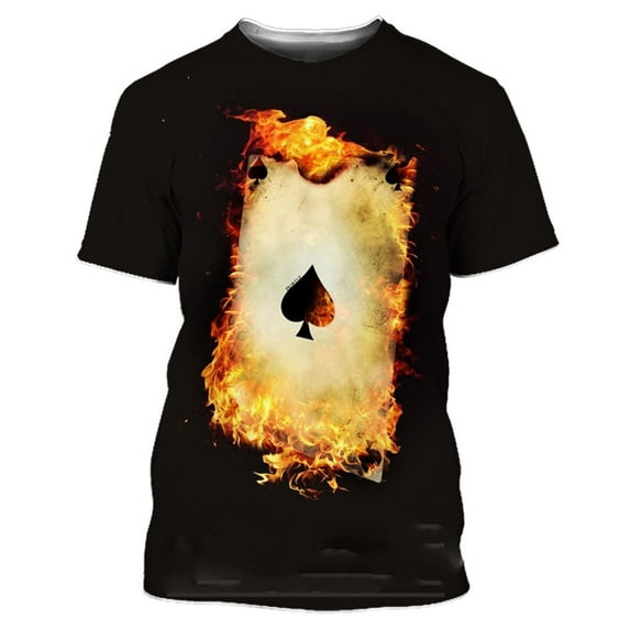 Summer Fun Mahjong Poker graphic t shirts For Men Fashion Casual Personality Hip Hop streetwear Trend Print Oneck Short Sleeve