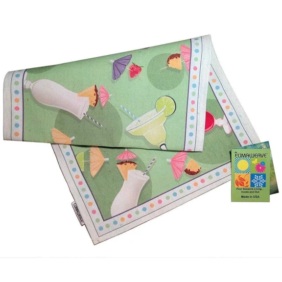 Summer Fun Table Runner Margaritaville Indoor Outdoor Cloth Topper Green 36" New