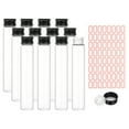 thumbnail image 1 of 30ml Test Tubes with Caps, 12Pcs 22x120mm Glass Clear Flat Bottom Test Tube Containers with Plastic Cap for Bead Party Candy Bath Salt Storage Scientific Experiment Plant(Black), 1 of 6