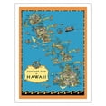 thumbnail image 1 of Summer Fun in Hawaii Map - Hawaii Tourist Bureau - Vintage Pictorial Map by Ruth Taylor White c.1930 - Fine Art Matte Paper Print (Unframed) 20x26in, 1 of 4