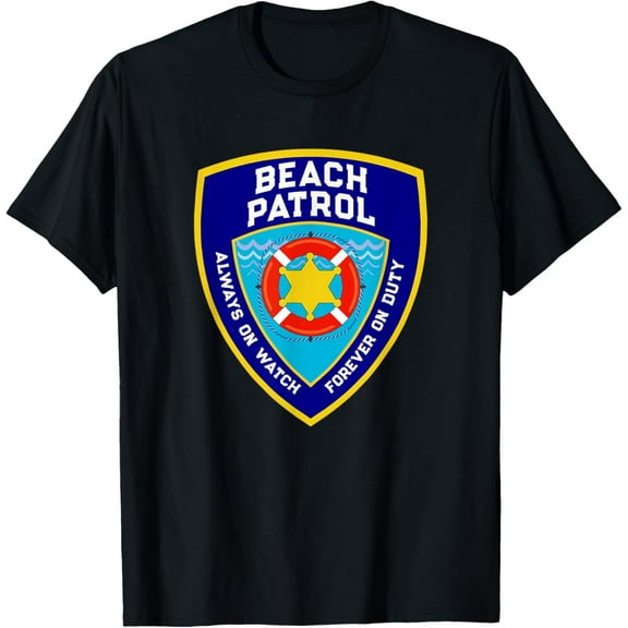 Summer Funny BEACH PATROL Ocean Forever On Duty Lifeguards T-Shirt Tops Tee