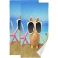 thumbnail image 1 of Summer Funny Pig Sunglasses Kitchen Hand Towels, Sand Beach Starfish Fingertip Bath Towels Ultra Soft and Absorbent, Decorative Face Towels Dish Washcloths, 2 PCS, 28.3"x 14.4", 1 of 5