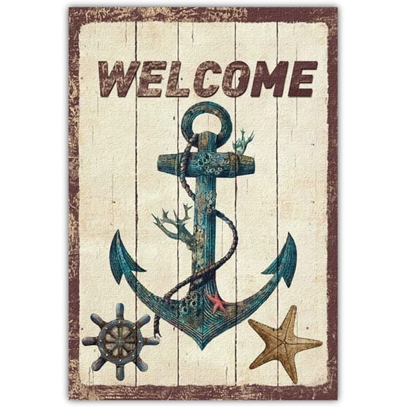 Summer Garden Flag Double-Sided, Nautical Series Crab Beach Sailing, Vintage Decorative Flags, Vertical Yard Outdoor Decoration, Patio Sign Lawn Decor (12"X 18")