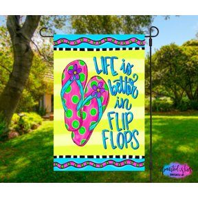 Summer Garden Flag Flip Flop Yard Decor Mothers Day gift RV Campsite Gift Welcome Flag Sum