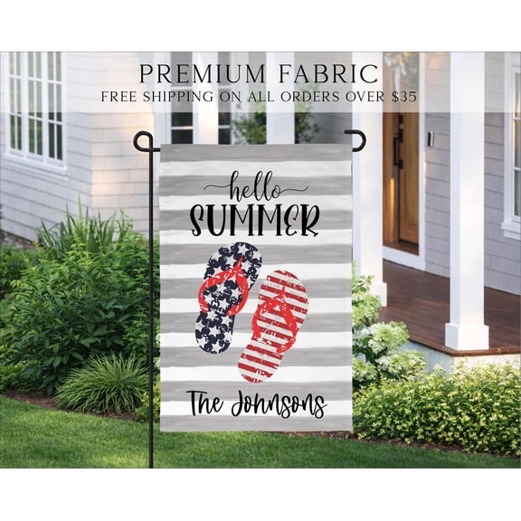 Summer Garden Flag Patriotic Garden Flag Summer Flip Flop Garden Flag Porch Decor Entry Fl
