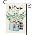 thumbnail image 1 of Summer Garden Flag Welcome Garden Flag Spring Summer Garden Flag 12x18 Double Standerd Welcome Eucalyptus Flags for Outside Farmhouse Holiday Flags, 1 of 6