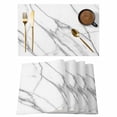 thumbnail image 1 of Summer Gary Marble Placemats Set&nbsp;of&nbsp;6 Modern Simple Line Theme Heat Insulation Washable Place Mats, Non-Slip Table Mats for Dining Table Party Kitchen Decor,13x19 Inch, 1 of 9