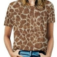 thumbnail image 1 of Summer Giraffe Print T-Shirts Animal Street Fashion T Shirt Women ShortSleeve Overd Tee Shirt Clothes Birthday Present, 1 of 5