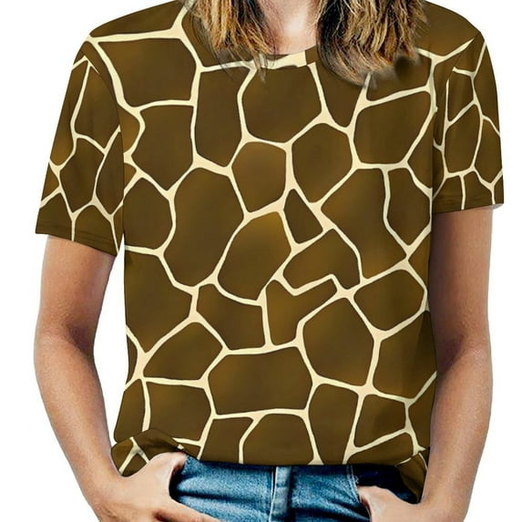 Summer Giraffe Print T-Shirts Animal Street Fashion T Shirt Women ShortSleeve Overd Tee Shirt Clothes Birthday Present