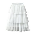 thumbnail image 1 of Summer Girl Skirt Seersucker Pleated Mesh Half Skirt Princess Style Tulle Skirt for Girls 1-8 Years Old Birthday Tutu, 1 of 9