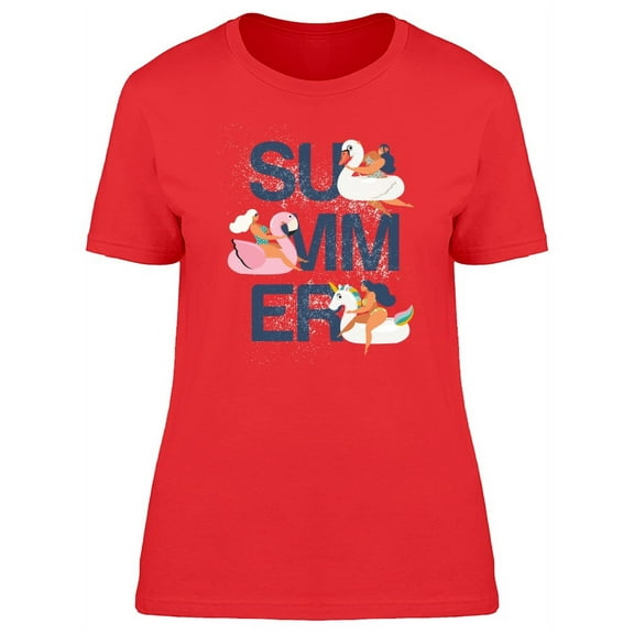 Summer Girls On Swans T-Shirt Women -Image by Shutterstock, Female Small