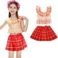 thumbnail image 1 of Summer Girls Swimsuit Two Piece Cartoon Print Kids Beach Swimwear Size For 3-10 Years, 1 of 6