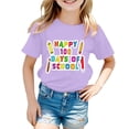 thumbnail image 1 of Summer Girls T Shirts 100 Days Of School Breathable Cartoon Print T Shirt Happy 100Th Day Pullover Top Purple Undershirt Shirts 4-5T, 1 of 4