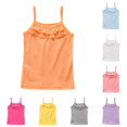 thumbnail image 1 of Summer Girls Tank Tops Toddler Orange Camisole Comfort Breathable Dance Spaghetti Strap Undershirts for Girls 18-24 Months, 1 of 4