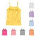 thumbnail image 1 of Summer Girls Tank Tops Toddler Yellow Camisole Comfort Breathable Dance Spaghetti Strap Undershirts for Girls 6-7 Years, 1 of 4