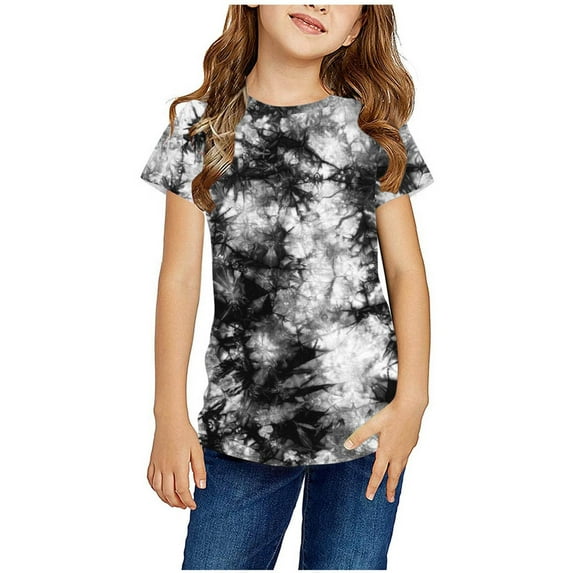 Summer Girls Tops 2024 Shirts For Kids Short Sleeve Graphic T-Shirt Round Neck Crop Top For 3-14 Years Girls And Boy T-Shirt Tee Gift for Children 50% off Clearance!