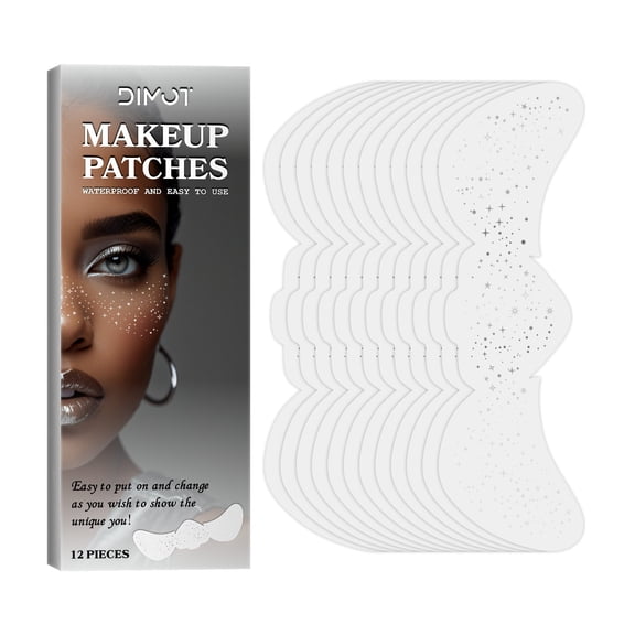 Summer Glitter Freckle Tattoos Sticker Hot Silvers Make-up Party Facial Sticker 12 Stickers