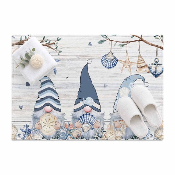 Summer Gnome Area Rug 2'x3', Ocean Shell Starfish Mat Non-Slip Silicone ...