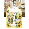 thumbnail image 1 of Summer Gnome Sunflower Leaf Table Runner-36 Inch Long Yellow Plaid Pastoral Plant Table Runners Linen Burlap Tablerunner for Kitchen Dining Room Holiday Party, 1 of 9