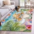 thumbnail image 1 of Summer Gnome Washable Area Rugs 2.7'x5', Starfish Shell Butterfly Low Pile Throw Living Room Rug Non-Slip Sturdy Edge Binding Carpet for Indoor Entryway Bedside Kitchen, 1 of 9