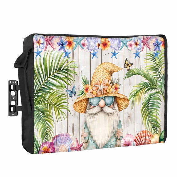 Summer Gnome Waterproof Outdoor TV Cover, Starfish Shell Butterfly Outside Weatherproof TV Enclosures for 70 to 75 Inch LCD Television Shield Flat Screen Protectors