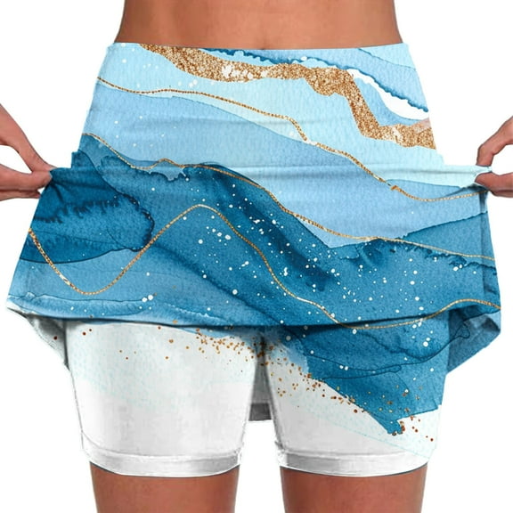 Generic Summer Golf Skirts for Women Tennis Skirt High Waisted Running Casual Athletic Skorts Built-in Shorts