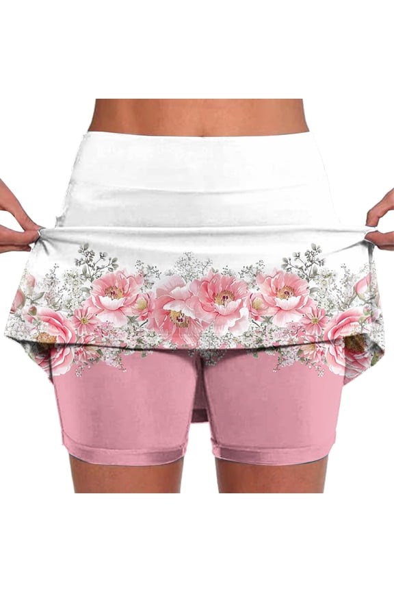 Summer Golf Skirts for Women Tennis Skirt with Pockets High Waisted Running Casual Athletic Skorts Built-in Shorts