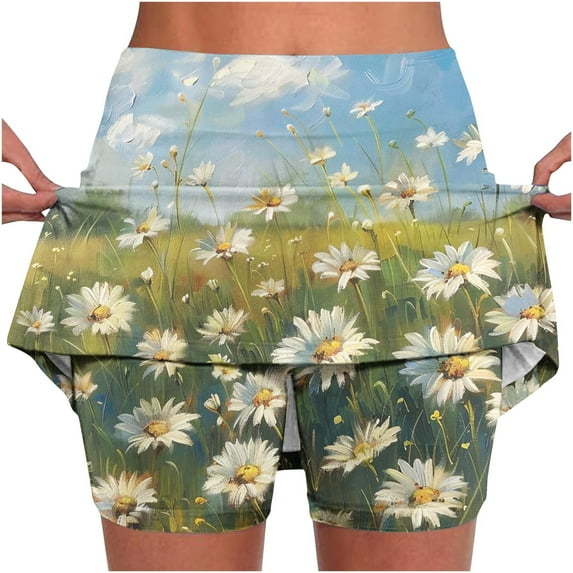 Summer Golf Skorts for Women with Pockets - Lightweight Tennis Skirt Athletic Inner Shorts for Running Workout Sports