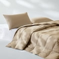 thumbnail image 1 of Summer Goose And Down Fiber Comforter King Size  Breathable Duvet Insert For Hot Sleepers Tencel Lyocell Shell 8 Corner Tabs Khaki Brown 106x90, 1 of 9