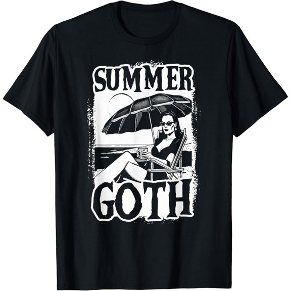 Summer Goth Beach Day Vampire Hiding From The Sun T-Shirt Unisex S-5XL Hot Trending Shirt, Vintage Birthday Gift