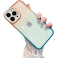 thumbnail image 1 of Summer Gradient Colour Two-Tone U Shield Phone case, Clear Phone case, Small Fresh Design, Multiple Colours Available, for iPhone 14 13 12 11 Pro Plus Max Phone case (P4,iPhone 13 Pro Max), 1 of 8