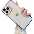 thumbnail image 1 of Summer Gradient Colour Two-Tone U Shield Phone case, Clear Phone case, Small Fresh Design, Multiple Colours Available, for iPhone 14 13 12 11 Pro Plus Max Phone case (P2,iPhone 13), 1 of 8