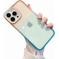 thumbnail image 1 of Summer Gradient Colour Two-Tone U Shield Phone case, Clear Phone case, Small Fresh Design, Multiple Colours Available, for iPhone 14 13 12 11 Pro Plus Max Phone case (P4,iPhone 14 Pro Max), 1 of 8