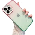thumbnail image 1 of Summer Gradient Colour Two-Tone U Shield Phone case, Clear Phone case, Small Fresh Design, Multiple Colours Available, for iPhone 14 13 12 11 Pro Plus Max Phone case (P5,iPhone 14 Plus), 1 of 8