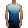 thumbnail image 1 of Summer Gradient Print Tank Top Sleeveless Beach Shirt for Athletic Casual Wear Sky Blue XXXXXL, 1 of 4
