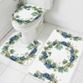 thumbnail image 1 of Summer Grape Wreath Bathroom Rugs Set Country Watercolor Purple Grapes Green Leaf Non Slip Absorbent Soft Bath Mats 3 Piece Set with Bathroom Rug, U-Shaped Floor Mat, Toilet Seat Cover Small Size, 1 of 9