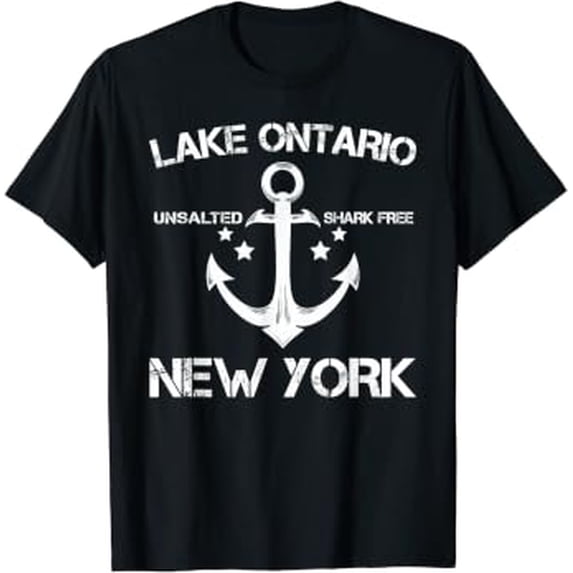 Summer Graphic LAKE Ontario NEW YORK Fishing Camping Gift T-Shirt, Size S-5XL