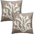 thumbnail image 1 of Summer Gray Coral Throw Pillow Cover 16x16 Inch Pack of 2 Grey and White Beach Ocean Cushion Pillow Case Square Cotton Nautical Coastal Pillowcase for Party Bed Sofa Home Car Bedroom Outdoor, 1 of 6