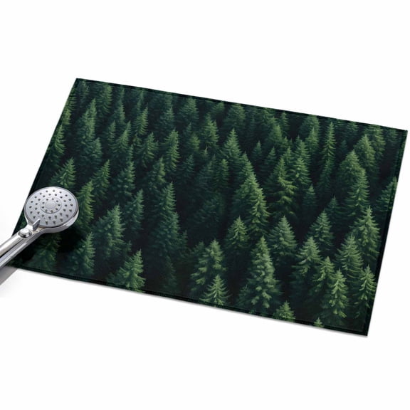 Summer Green Area Rugs 2x3ft Pine Trees Forest Texture Floor Rug&nbsp;Non Slip Low Pile Ultra Soft Throw Carpet for Entryway Indoor Entrance Kitchen Bathroom