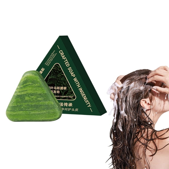 Summer Green Soap Natural Usman Grass Glutinous Rice Water Solid Shampoo Soap Suitable For Men And Women