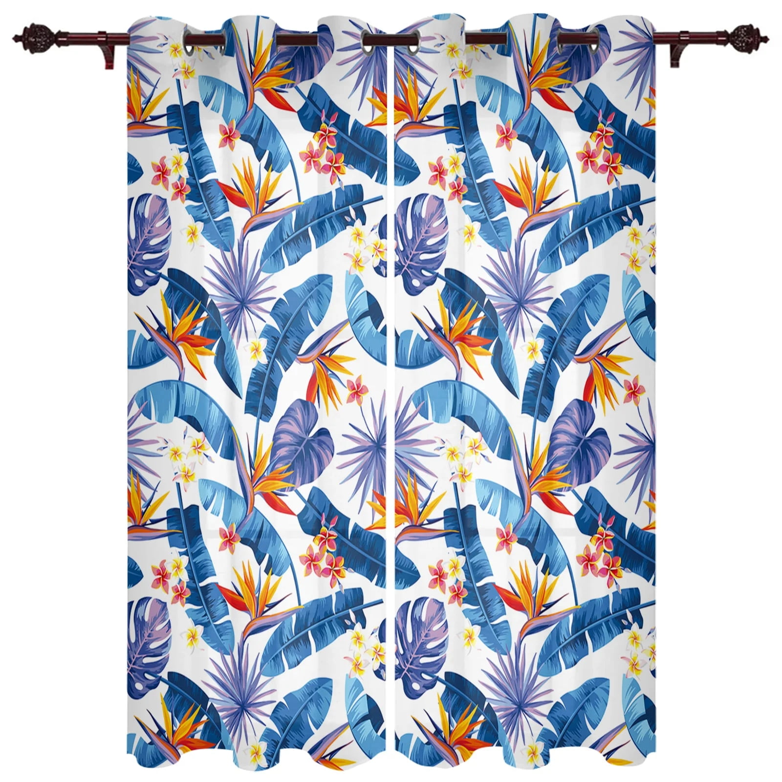 Summer Green Tropical Plant Palm Leaves Luxury Home Curtains Home