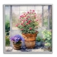 thumbnail image 1 of Summer Greenhouse Garden Blooms Botanical & Floral Painting Gray Framed Art Print Wall Art, 1 of 7