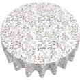 thumbnail image 1 of Summer Grey Leaves Floral Round Tablecloth 70 Inch Spring Leaf Tablecloth Watercolor Rustic Table Clothes Farmhouse Waterproof Reusable Circle Table Cover for Dining Room Picnic Party Home Decor, 1 of 6