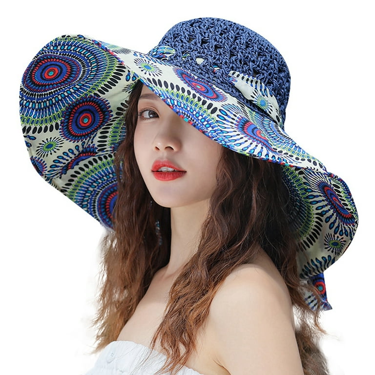 Summer Hat Sun Protection Wide Brim Travel Hat Beach Cap Straw Hat for Women